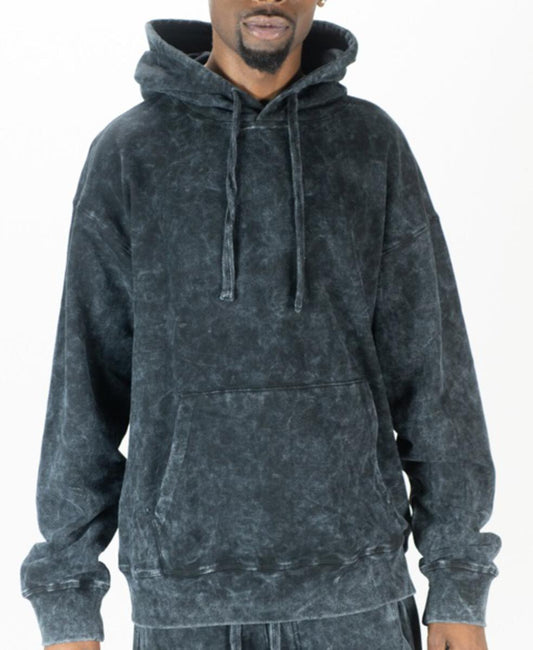 Acid Washed Drop Shoulder Fleece Hoody | RINGSPUN