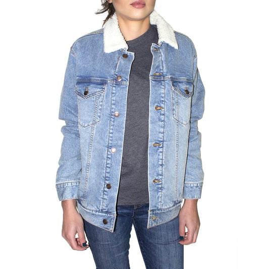 Unisex Sherpa-Lined Denim Jacket | Threadfast Apparel